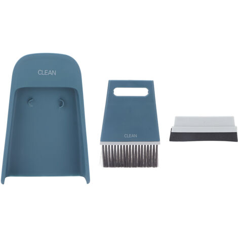 Mini-Kehrset mit Kehrschaufel und Besen für Tastaturen, Schreibtische und Arbeitsplatten – 2 Besen und 1 kleine Kehrschaufel, Marineblau