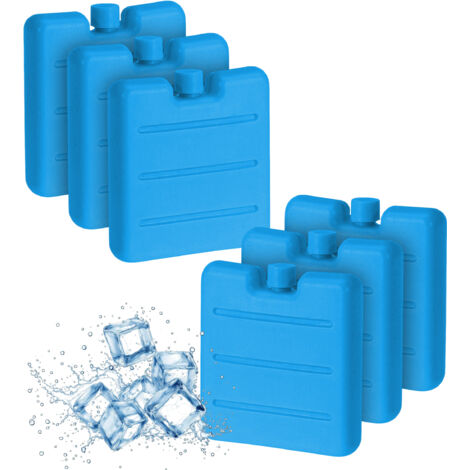 Mini Kühlakkus 6er Set blau - je 8 x 7 cm - Kleine Kühl Elemente mit flachem Design