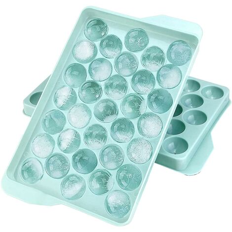 Mini-Kugelform mit Deckel – leicht zu lösende kleine Eiskugelform für den Gefrierschrank, langlebiges Tablett, blau