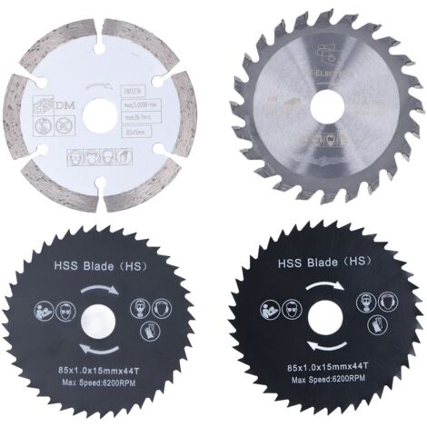 Mini lame de scie circulaire en acier allié, outils rotatifs de coupe, roue pour bois et plastique 85mm, 4 pièces/ensemble