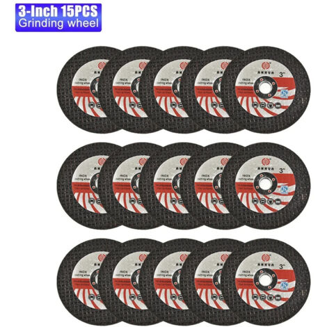 Mini lame de scie pour meuleuse d'angle 3 pouces, lame de coupe 75 mm, disque à meuler pour carrelage, bois et métal, alésage intérieur 10 mm (15 pièces)