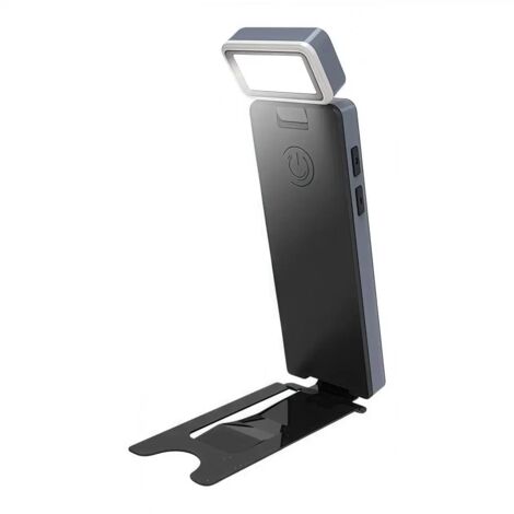 Mini lampada da lettura a LED con clip, ideale per leggere a letto di notte - nera