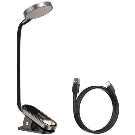 Mini lampada LED per la lettura dello schermo con clip, grigia
