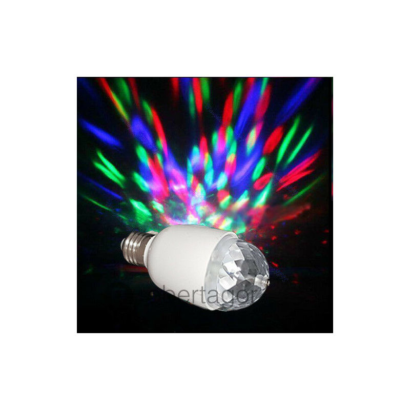 Image of Mini lampadina led rotante effetto luci disco party feste disco lampada 3w e27