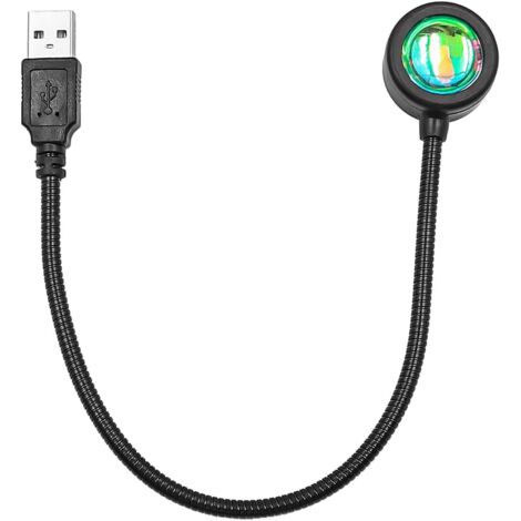 Mini lámpara de proyección de atardecer con USB, 360 grados, ideal para coche, sala de estar, dormitorio, decoración romántica.