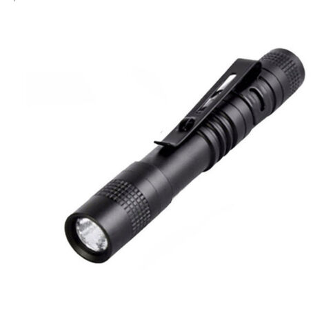 Mini Lampe de Poche LED, 9cm Aluminium Lampe Torche Led avec Clip, 200 lumens stylo Lampe de Poche Portable Étanche Torche pour Bricolage, Travail, 1AAA Piles (Non Incluses)