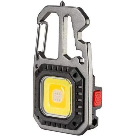 Mini lampe de poche porte-clés, lumineuse rechargeable, petite lampe de travail multifonction, lampe de poche portable, affichage de la batterie, décapsuleur for le camping, écl