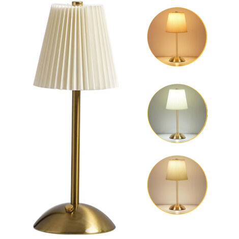 Mini lampe de table LED sans fil, variateur tactile, lampe de chevet, lampe LED, rechargeable, 11 x 11,5 x 29,5 cm