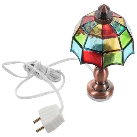 Mini lampe de table pour maison de poupée, bande lumineuse LED rétro, échelle 1:12, compatible avec les accessoires de maison de poupée, mini lampe décorative.