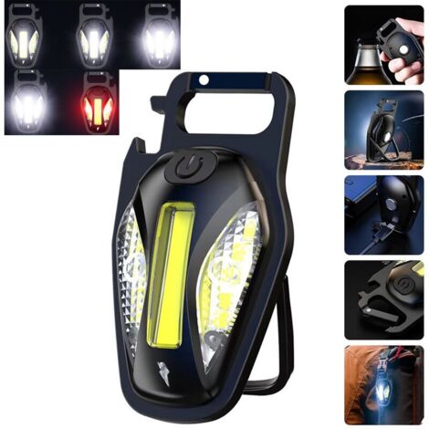 Mini lampe de travail rechargeable multifonctionnelle portative de porte-clés