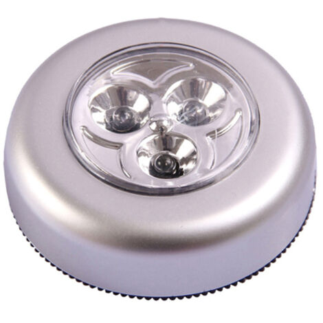 Mini lampe LED ronde portable à lumière vive, veilleuse tactile avec 3 lumières intégrées pour coffre de voiture/armoire/vestiaire/placard/penderie/cuisine