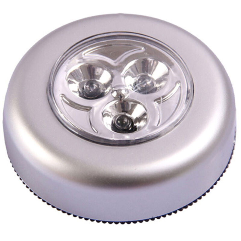 Mini lampe LED ronde portable à lumière vive, veilleuse tactile avec 3 lumières intégrées pour coffre de