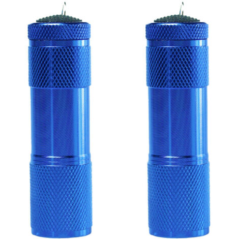 Mini lampe torche à revêtement en caoutchouc avec bandoulière, portable, idéale pour le camping et la randonnée, bleue.2Article