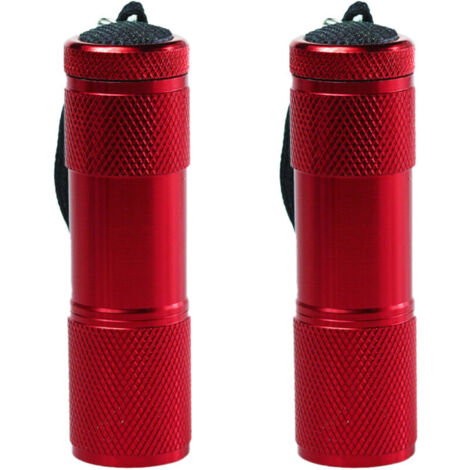 Mini lampe torche à revêtement en caoutchouc avec bandoulière, portable, idéale pour le camping et la randonnée, rouge.2Article