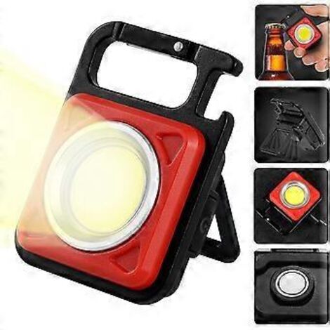 Mini lampe torche LED, lampe de travail LED rechargeable, 800 lumens, lampe de travail magnétique pour chevet, atelier, urgence, lampe d'extérieur rouge