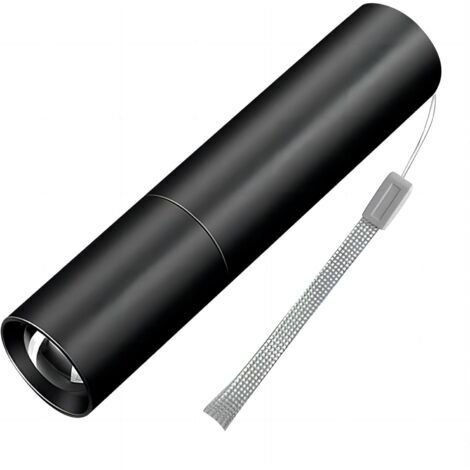 Mini lampe torche LED rechargeable, haute luminosité, portable, 1 200 lumens, étanche, zoom, avec câble USB, idéale pour le camping, la randonnée, le cyclisme, etc.