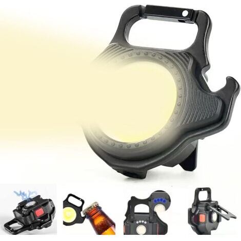 Mini lampe torche LED XRR rechargeable avec décapsuleur et base magnétique 500 mAh super lumineuse pour réparation, urgence, promenade du chien et camping en plein air