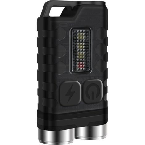 Mini Lampe Torche Rechargeable Led Lampe de Poche Puissante 900 Lumen avec Lumière Bleue UV Rouge - Magnétique Lampe Porte-Clés 10 modes, USB-C, IP65 Étanche