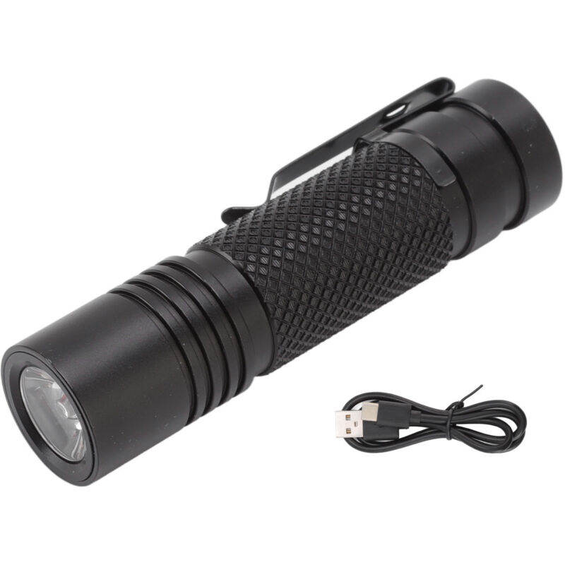 Mini lampe torche ultra-lumineuse portable 800 lm, rechargeable par USB, étanche, cinq modes d'éclairage, idéale pour le camping, les situations