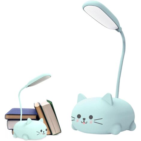 Mini lampe USB chat – Veilleuse LED mignonne en forme d'animal – Confortable pour lire au lit, orientable à 360°, portable