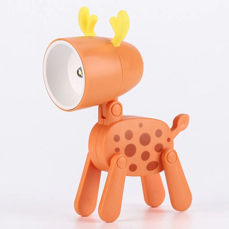 Mini lampe veilleuse pour enfants, veilleuse LED avec support pour téléphone portable, cerf animal de compagnie décoratif kawaii orange, lampe de