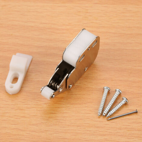 Mini latch de porte à toucher - 10 pièces - Serrure de rebond pour cabinet - Accroche automatique avec ressort intégré - Installation facile