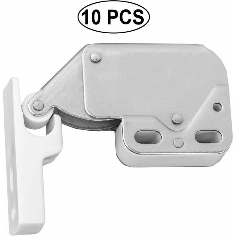 10 Pièces Mini-latch Loqueteaux à Ressort Serrure de Ressort Loquet Meubles à Serrure à Pression pour Porte Mini Latch avec Plaque de Retenue