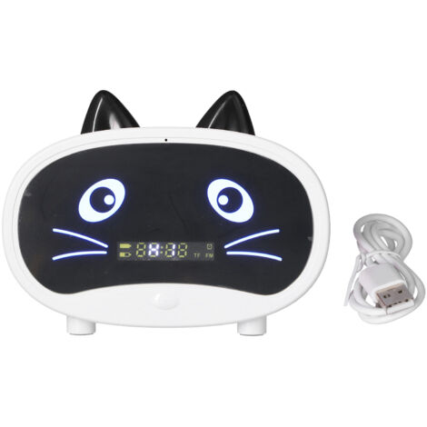 Mini-Lautsprecher in Katzenohrenform, multifunktionales, niedliches Design, intelligenter Dual-Alarm für Büro und Schlafzimmer