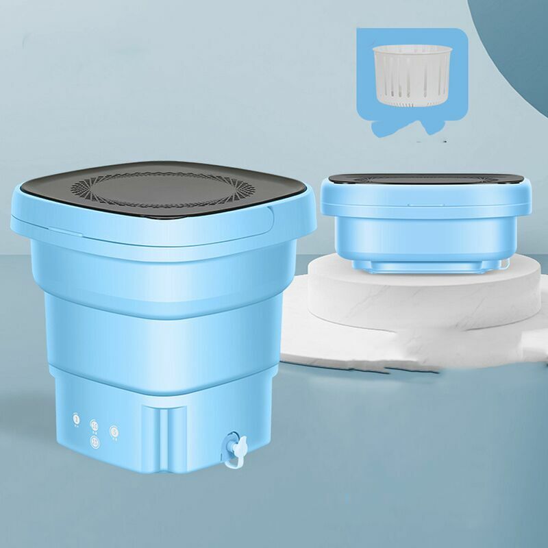 Mini lave-linge portable - Machine à laver mobile Camping, Voyage, étudiant - Design bleu - Appareils ménagers portables - lave-linge portable