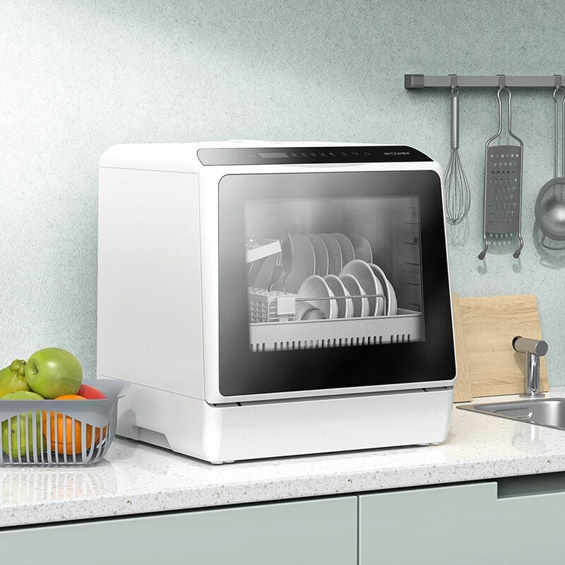Insma - Mini Lave-vaisselle de table Pose Libre Posable Blitzhome BH-CDW1 4 Couverts Capacité 5L 900W 0.3-1MPa 5 programmes écran led commande