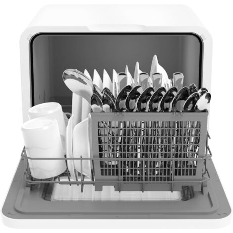 Mini lave vaisselle pose libre compact silencieux 3 couverts WASH CLEAN avec réservoir d'eau amovible,Ecran LED,Filtre d'eau intégré