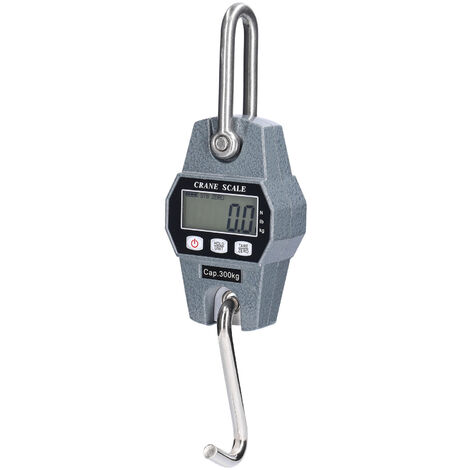 Mini-LCD-Digital-Hängewaage, 300 kg/600 lb, tragbar, industriell, elektronisch, hochbelastbar, Steelyard, grau