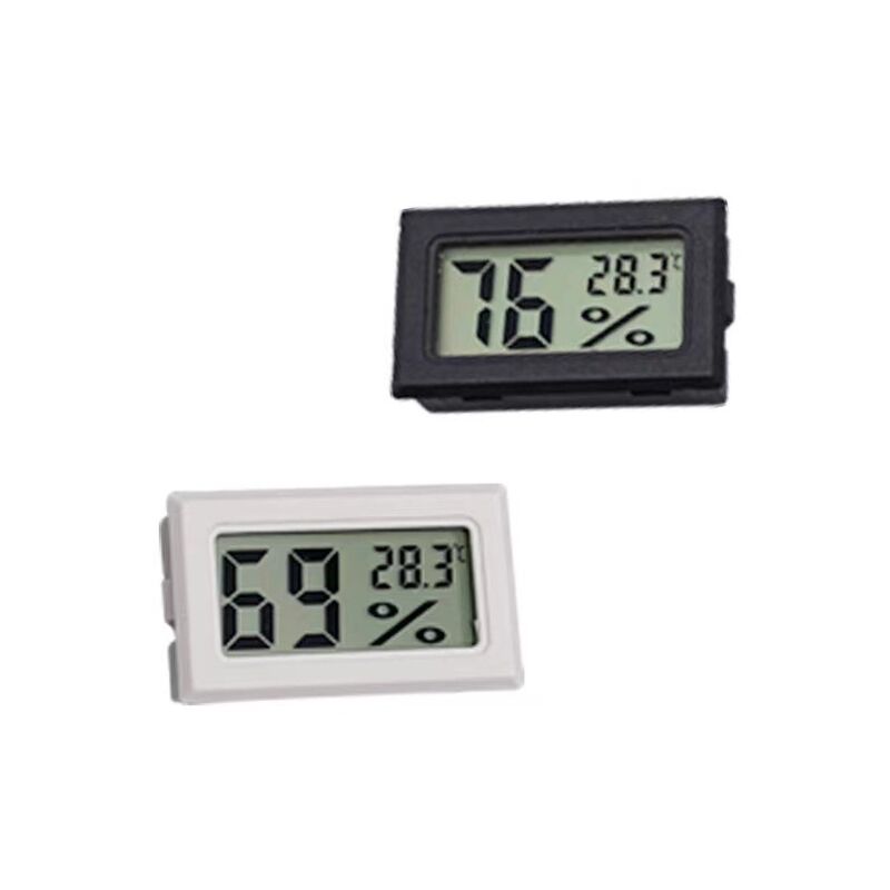 Mini LCD digital thermometer and hygrometer - 2 pieces black degrees Celsius, 2 pieces white degrees Fahrenheit