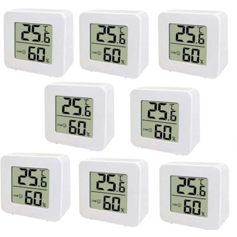 Mini-LCD-Thermometer, digitales Innenthermometer, Innenhygrometer, Temperatur- und Feuchtigkeitsmessgerät – 454515 MM – 8 Stück