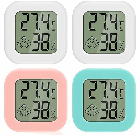 Mini LCD ThermomèTre HygromèTre Interieur NuméRique ，Thermo HygromèTre Indicateur du Niveau ，Guazhuni 4 pièces