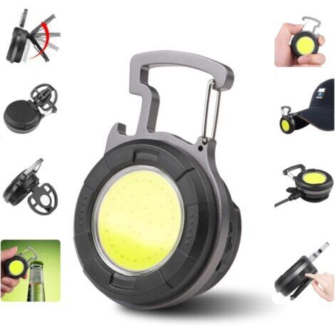 Mini LED Lampe de Poche COB Lampe de Travail Portable Petites Porte-clés Lampes de Poche étanches Baladeuse Led Rechargeable Ouvre-bouteille pour Camping Éclairage d'urgence Atelier