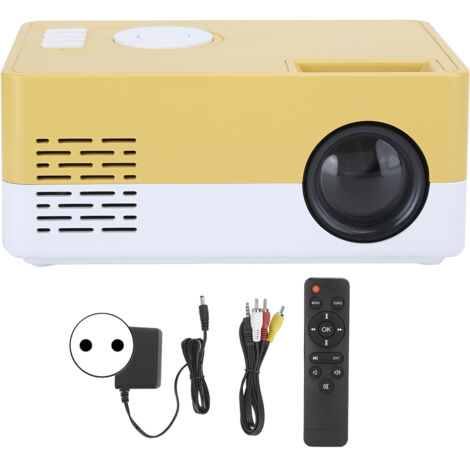 Mini-LED-Projektor, 1080p Full HD, Smart Home Cinema, Weiß/Gelb, 100–240 V, EU-Stecker