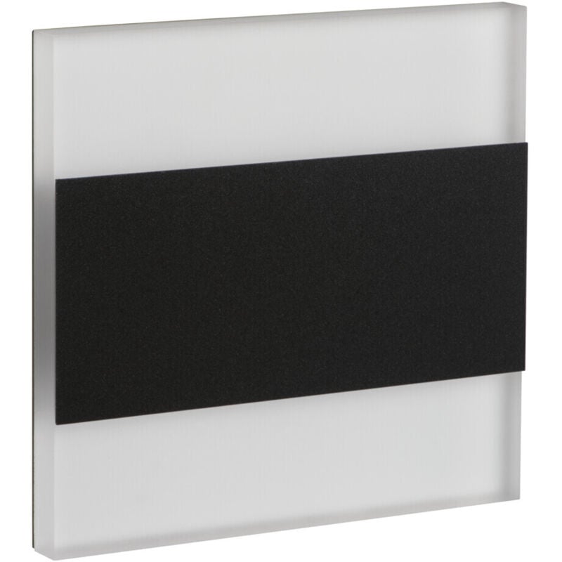 Kanlux - Escalinata de luminaria led - Muro receso - cuadrado negro - 3000K - acero inoxidable