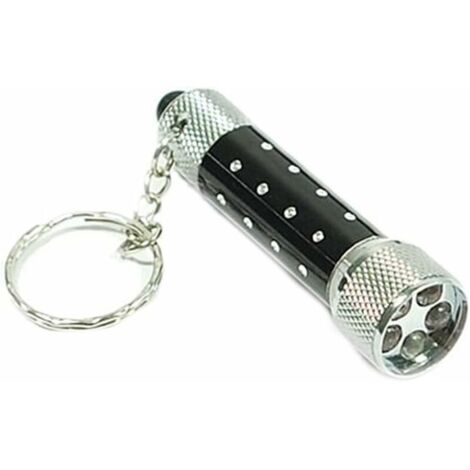 Mini-LED-Taschenlampe mit 5 LEDs, Schlüsselanhänger, Schwarz, Extrem robust, Sehr langlebig, Praktisch, Professionell und Attraktiv