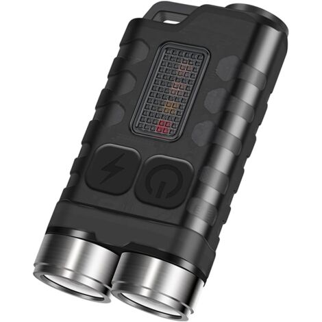 Mini-LED-Taschenlampe mit wiederaufladbarem USB-Anschluss, 900 Lumen, mit ultraviolettem, rotem und blauem Licht, 10 Modi und integriertem Magneten