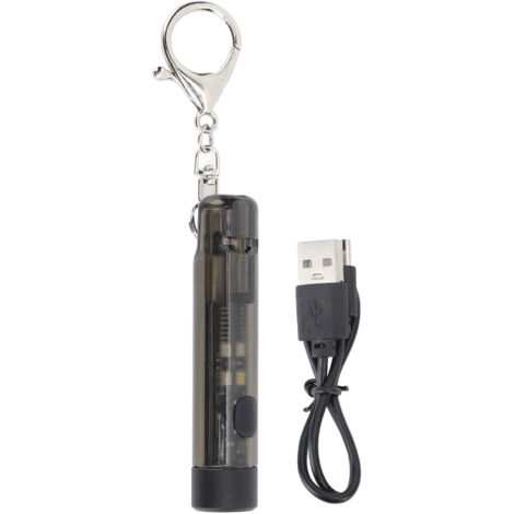 Mini-LED-Taschenlampe, wiederaufladbar, leichte Taschenlampe mit integrierter Pfeife, tragbare Notleuchte für Zuhause, 2 Modi, ASTEY S01 Schwarz