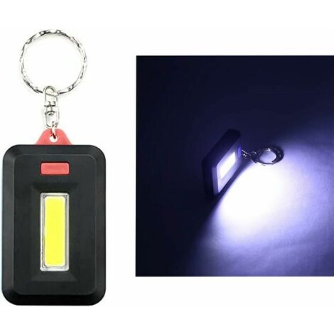 Mini LED Torch Keychain, Mini Keychain Light Key Light with Keyring, COB LED Small Keyring Flashlight, Mini Super Bright Keyring LED Torch, Portable LED Keyring Pocket Light, Outdoor Light (Red)