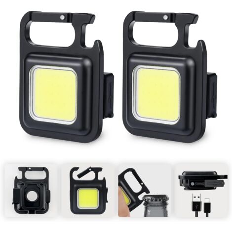 Mini LED Work Inspection Lights Rechargeable 500 Lumens Magnetic Portable Work Light Small Keychain Waterproof Flashlights for Camping Repair Emergency Lighting [Energy Class A++]