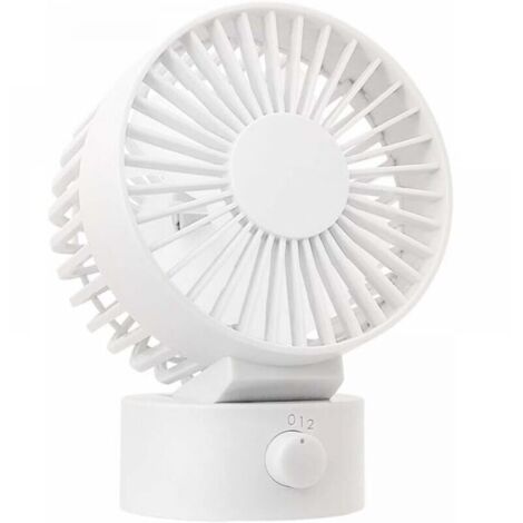 Mini-leiser Tischventilator, persönlicher tragbarer USB-Ventilator für Büro, Zuhause, Arbeitszimmer und Schlafzimmer - Weiß MUMU