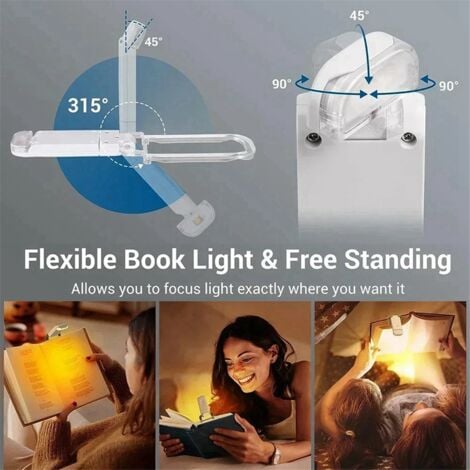 Mini Light Reading Clip Book Rechargeable Bookmark LED Portable Bedside Table Lamp,C