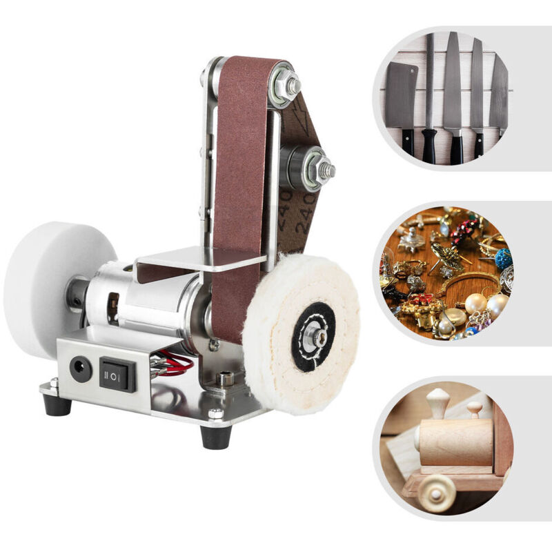 Mini lijadora de banda 3 en 1: lijadora eléctrica con velocidad regulable, lijadora-pulidora artesanal para bricolaje, fabricación de joyas, trabajo