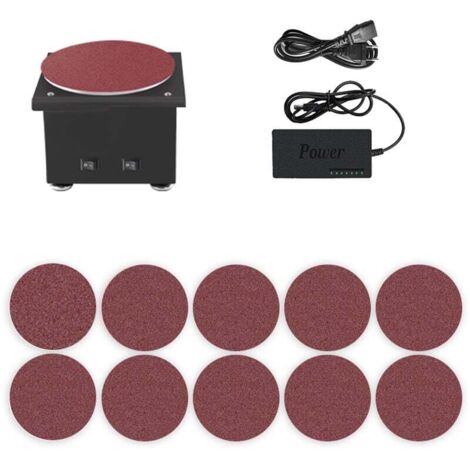 Mini lijadora de disco y afilador de cantos eléctrico con rodillo de lijado, 7 velocidades variables, pulidora de sobremesa para bricolaje, para madera, metal, acrílico y piedra, 10 discos de lijado (