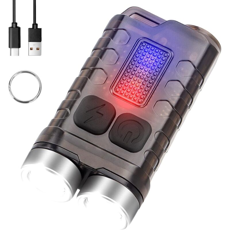 Mini linterna LED recargable EDC, 900 lúmenes, linterna de bolsillo táctica superbrillante, impermeable IP65, multifuncional, portátil, mini linterna