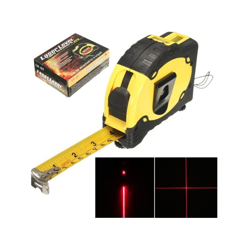 Image of Trade Shop Traesio - Trade Shop - Mini Livella Laser Di Precisione Con Metro Incorporato Con 3 Batterie