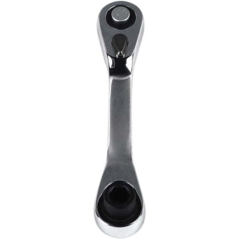 Mini llave de carraca de doble cabeza de 1/4″, vaso metálico de alta resistencia de 72 dientes + punta de destornillador